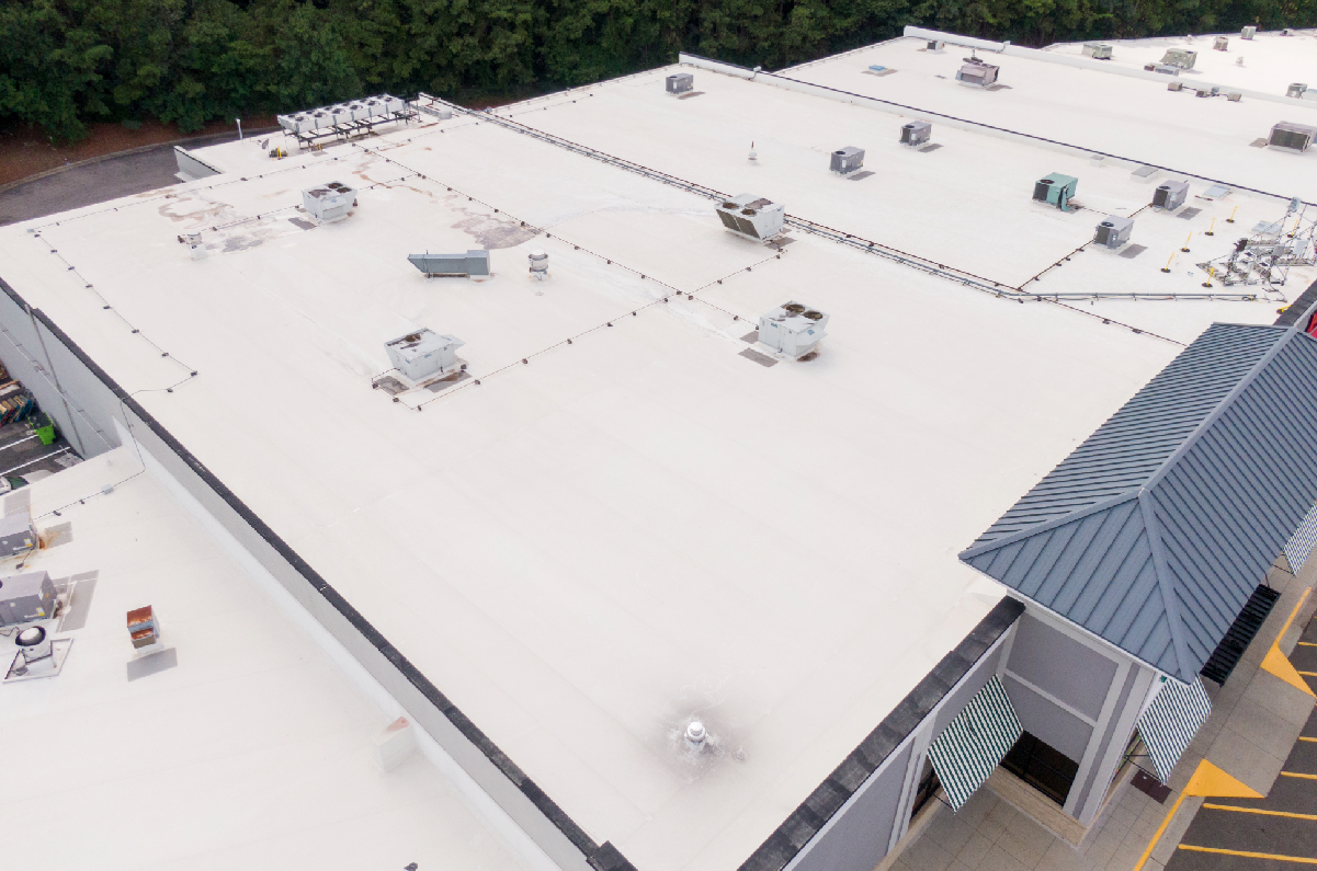 a commercial flat roof